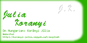 julia koranyi business card